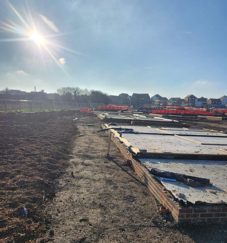 Completed substructure and scaffold Matt
